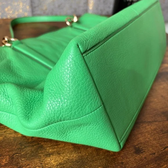 Coach Ellis Tote in Pebbled Bright Green Leather - Picture 13 of 13